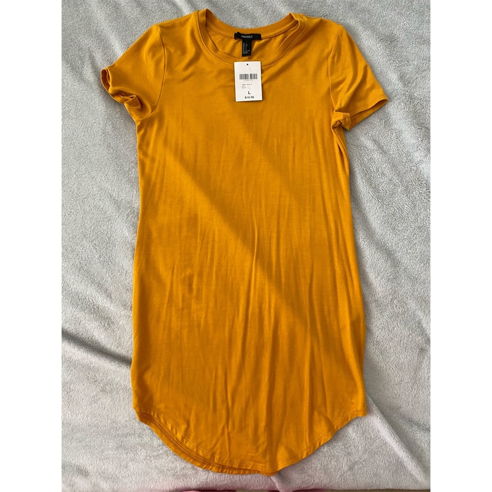 Mustard T-shirt Dress